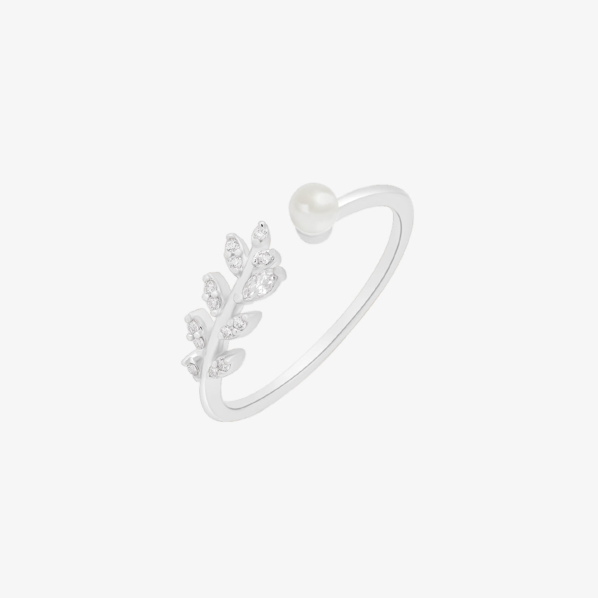 Pearl leaf ring-5